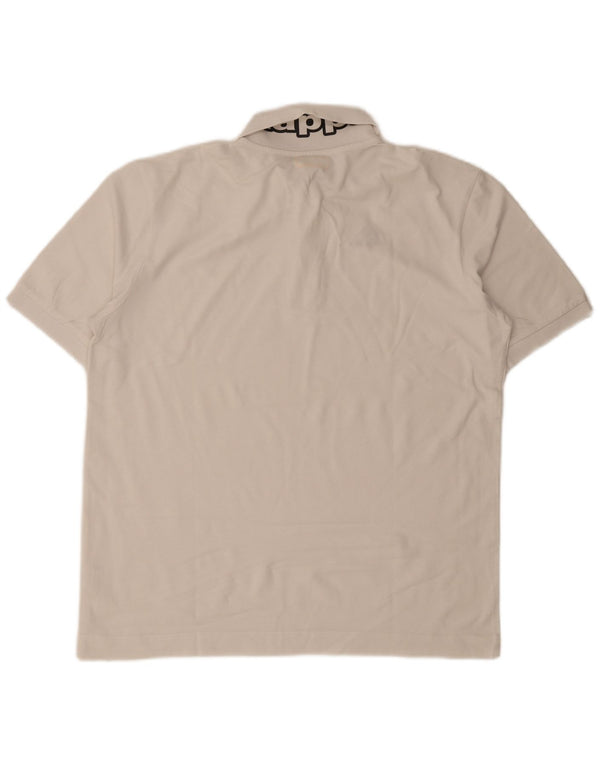 Kappa Herre grafisk poloshirt XL hvid bomuld