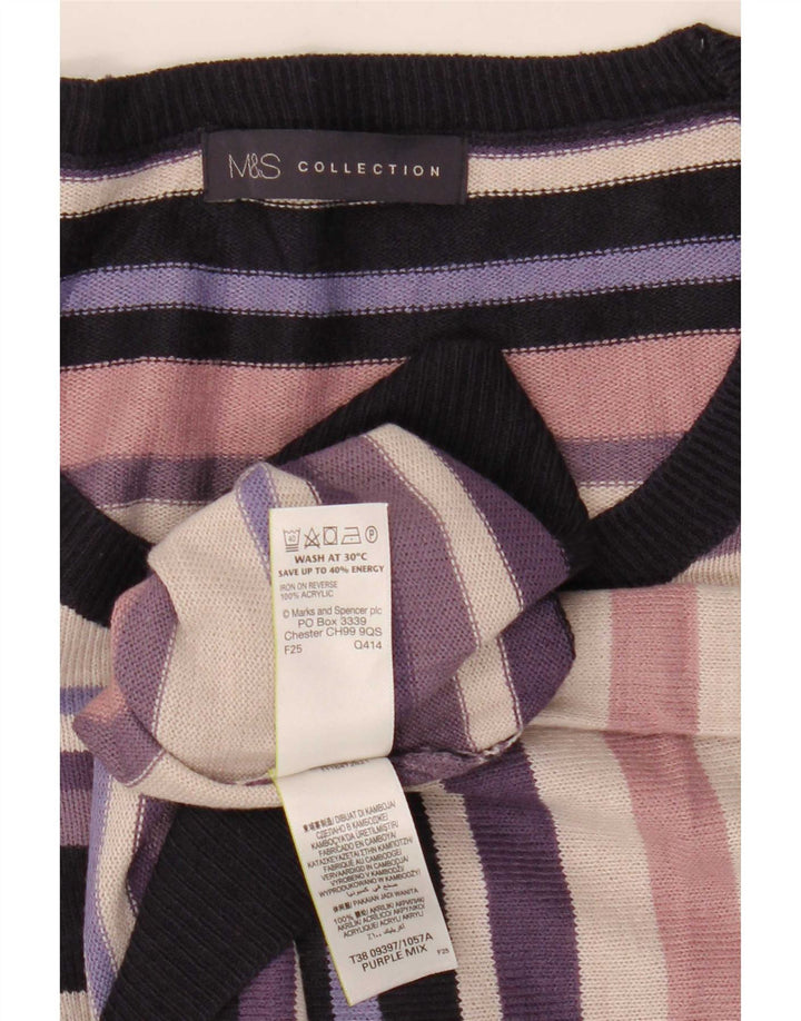 Marks & Spencer Dame Boat Neck Jumper Sweater UK 16 Large Multicolor