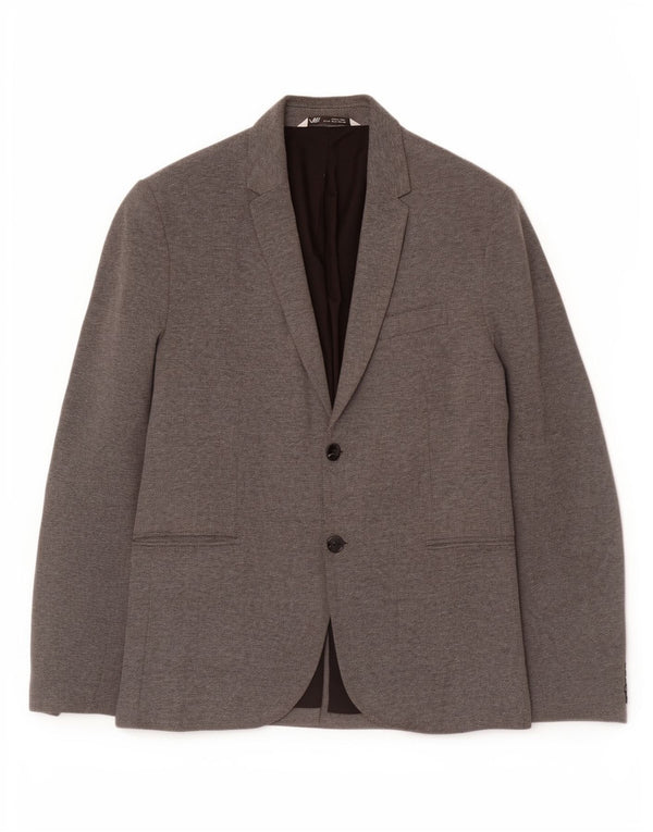 Zara Herre 2-knaps blazerjakke UK 42 XL Grå Polyester Classic