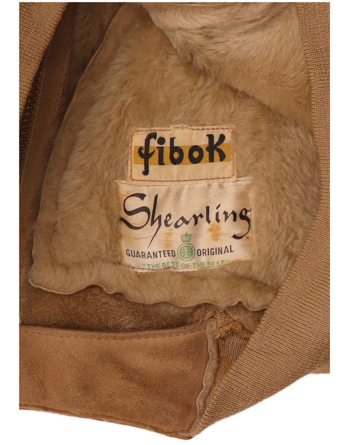 FIBOK Dame Shearling Jacket UK 16 Large Brown Shearling