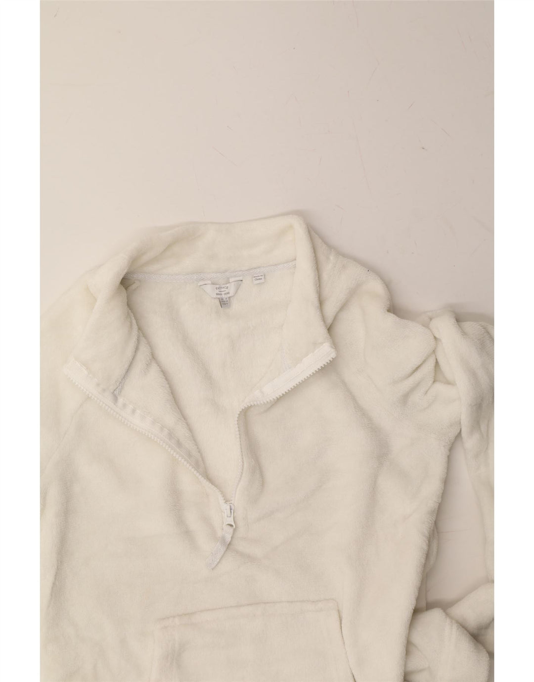 FAT FACE Womens Zip Neck Fleece Jumper UK 8 Small White Polyester Vintage Fat Face and Second-Hand Fat Face from Messina Hembry 