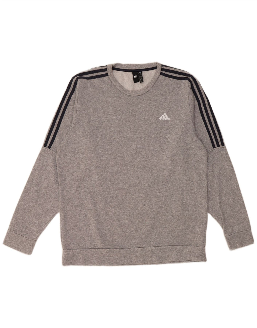 Adidas Sweatshirt-trøje til mænd, stor grå flækket bomuld