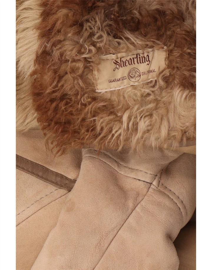 Vintage Dame Shearling Coat UK 14 Medium Brown Shearling