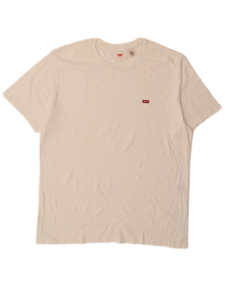 LEVI'S Herre T-Shirt Top XL Hvid Bomuld