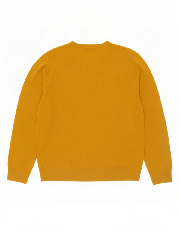 Marks & Spencer Mens Blue Harbour V-Neck Jumper Sweater Large Yellow