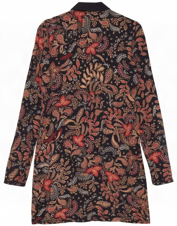 Fat Face Womens Blouse Top UK 12 Medium Navy Blue Floral Viscose