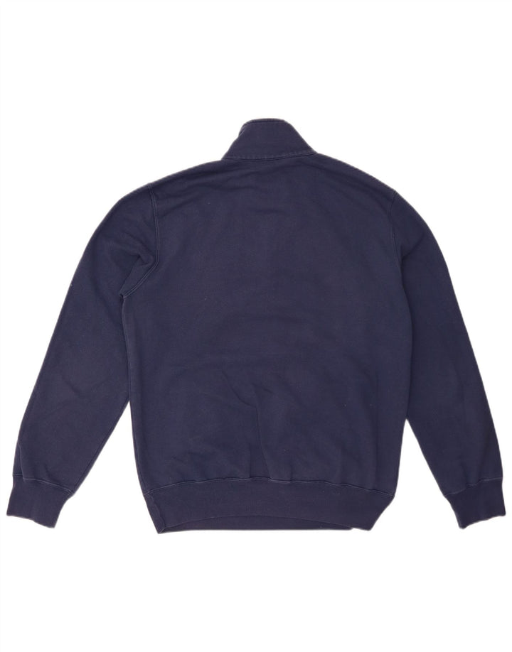 CHAMPION Herre Zip Neck Sweatshirt Jumper Small Navy Blue Polyester