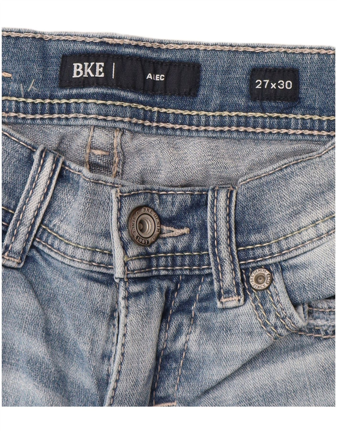 BKE Dame Alec Straight Jeans W27 L30 Blå Bomuld