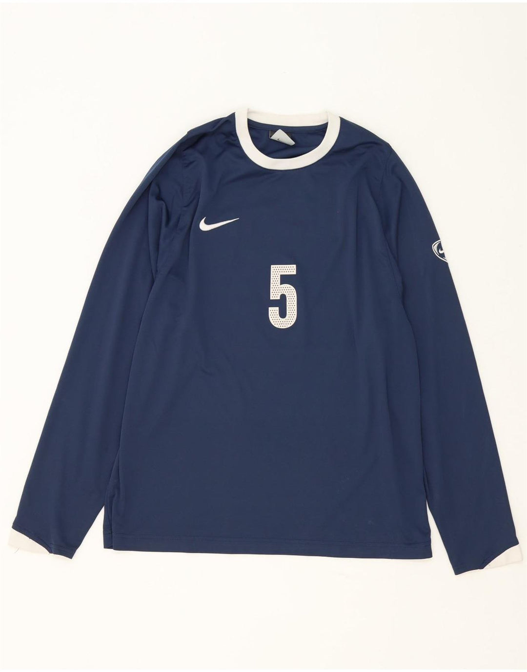 Nike Herre grafisk top Langærmet UK 39/41 Medium Navy Blue Polyester