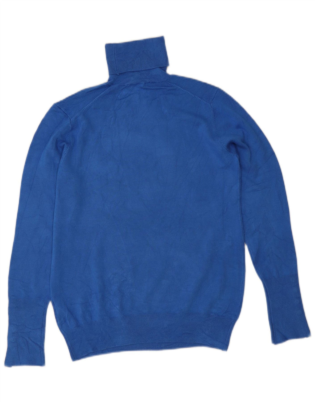 Zara Dame Roll Neck Jumper Sweater UK 14 Large Blue Viscose