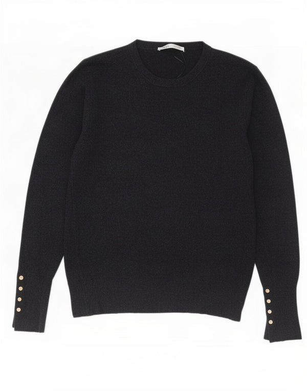 Zara Sweater med rund hals til kvinder UK 18 XL Grå viskose
