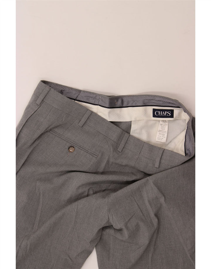 CHAPS Mens Slim Suit Trousers W36 L32 Grey Polyester Vintage Chaps and Second-Hand Chaps from Messina Hembry 