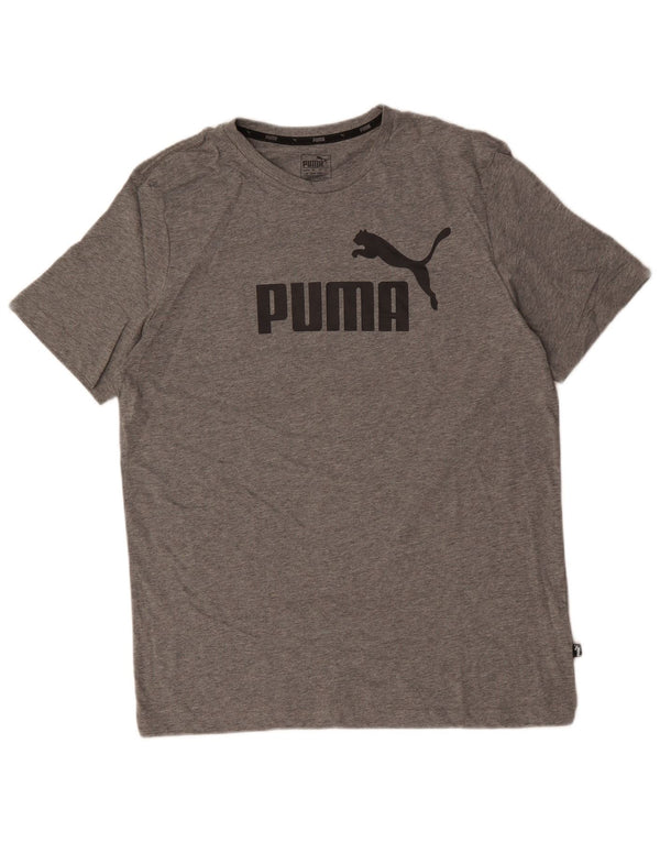 PUMA Grafisk T-shirt top til mænd, stor grå flækket
