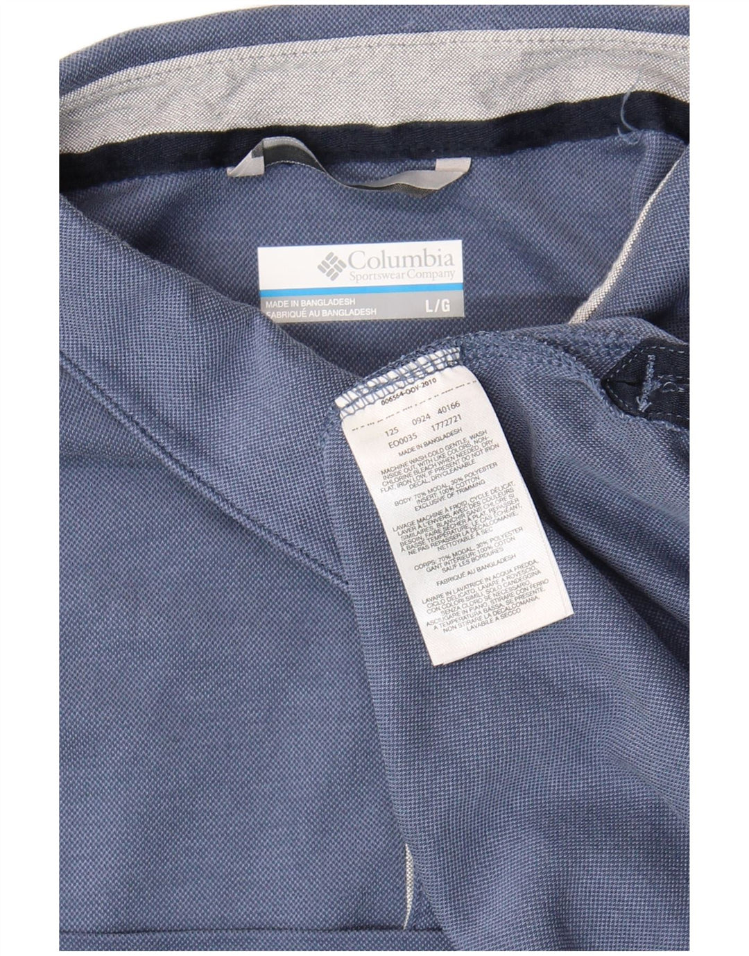 Columbia Herre Polo Shirt Large Blue Modal