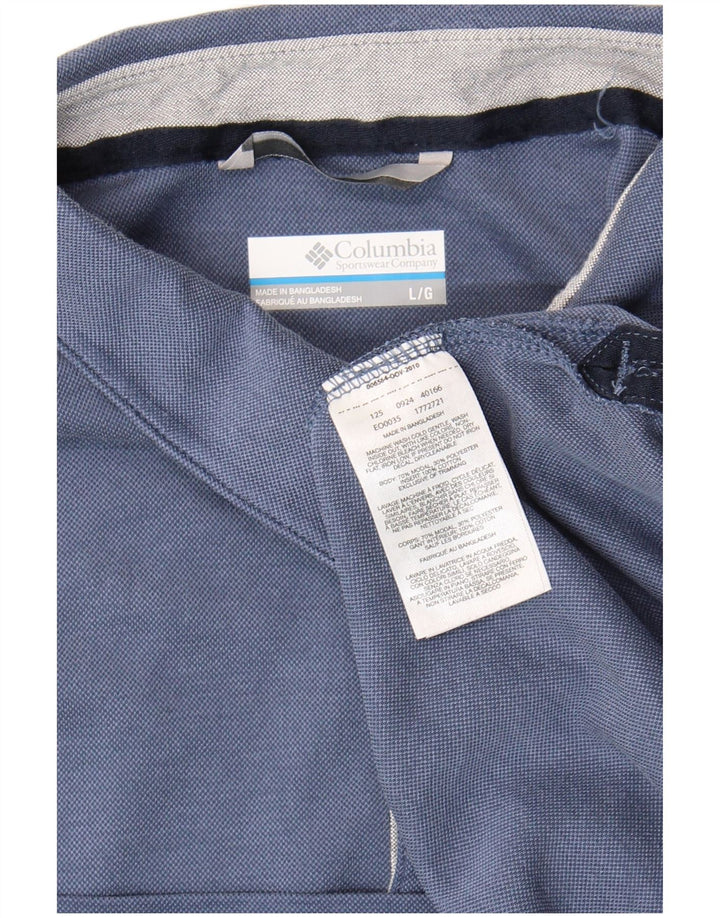 Columbia Herre Polo Shirt Large Blue Modal