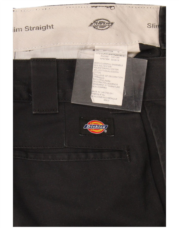 Dickies Herre Slim Straight Chino Bukser W30 L32 Sort Polyester