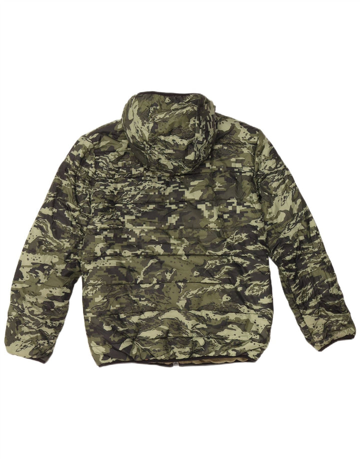 UNDER ARMOUR drenge hætte polstret frakke 13-14 år Khaki Camouflage