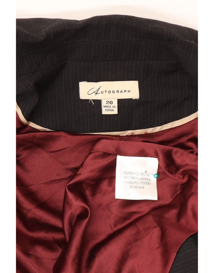 Marks & Spencer Dame Autograph Blazer Jacket UK 20 2XL Sort nålestribe