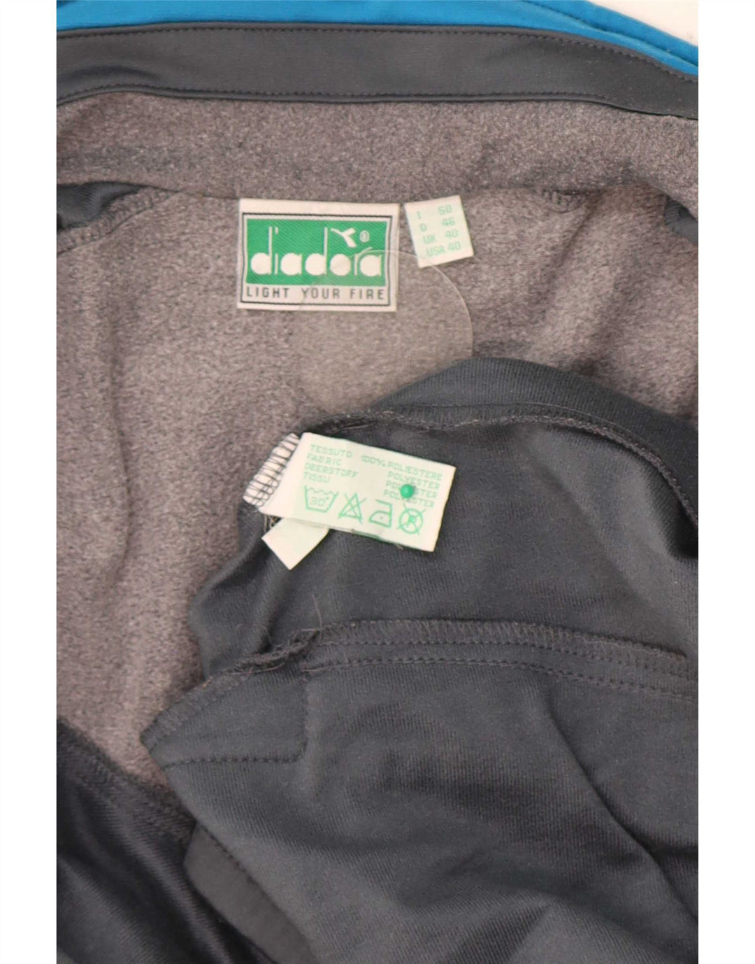 Diadora Herre grafisk træningsdragt Topjakke UK 40 Medium Grey Colourblock