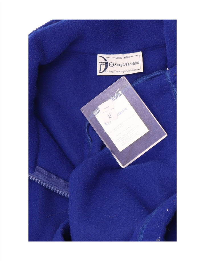 Sergio Tacchini Fleece Jumper med lynlås til mænd mellemblå polyester