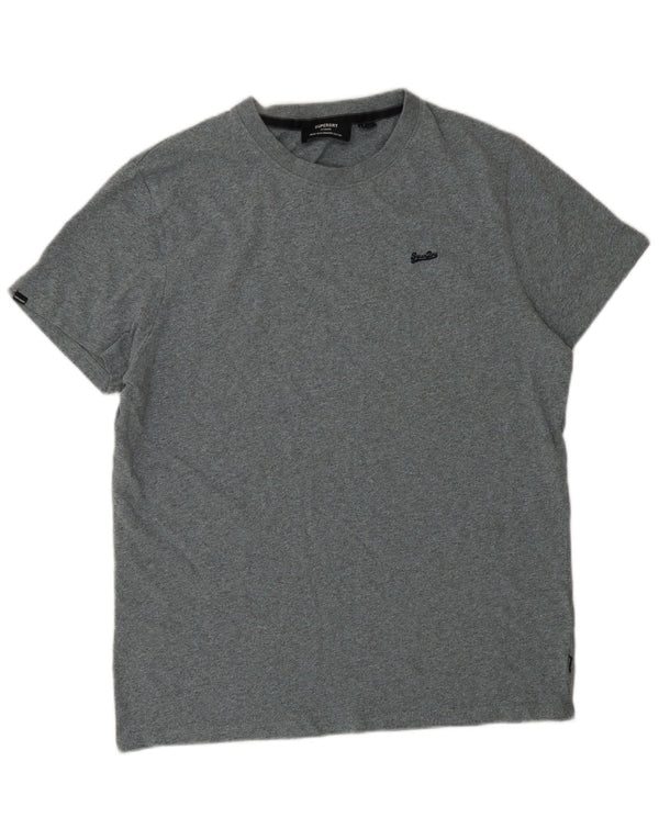Superdry Herre T-shirt Top XL Grå Flecked Bomuld