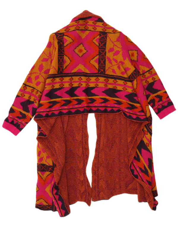 Vintage Womens Asymmetric Cardigan Sweater UK 16 Large Multicoloured Floral