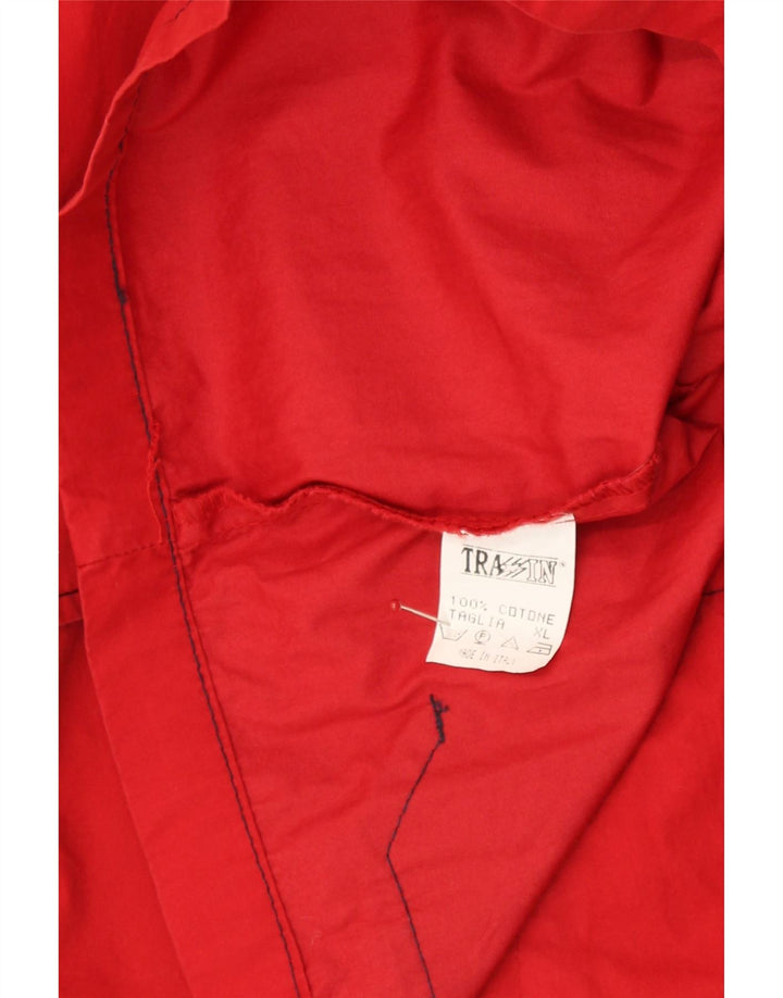 VINTAGE Mens Gilet UK 42 XL Red Cotton Vintage Vintage and Second-Hand Vintage from Messina Hembry 
