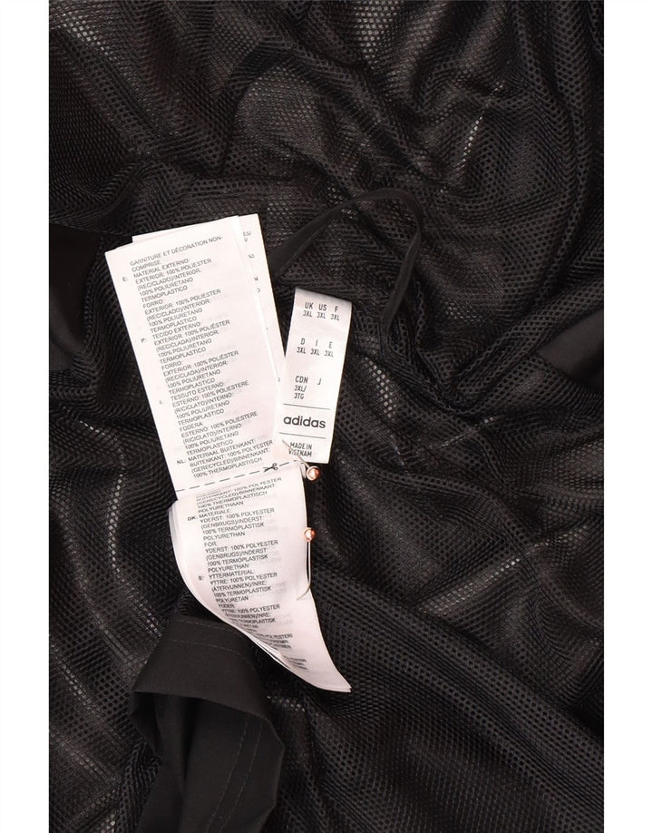 ADIDAS Grafisk regnjakke med hætte til mænd UK 46 3XL Sort polyester