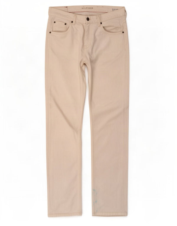 Tommy Hilfiger Herre Hudson Slim Jeans W34 L34 Hvid Bomuld