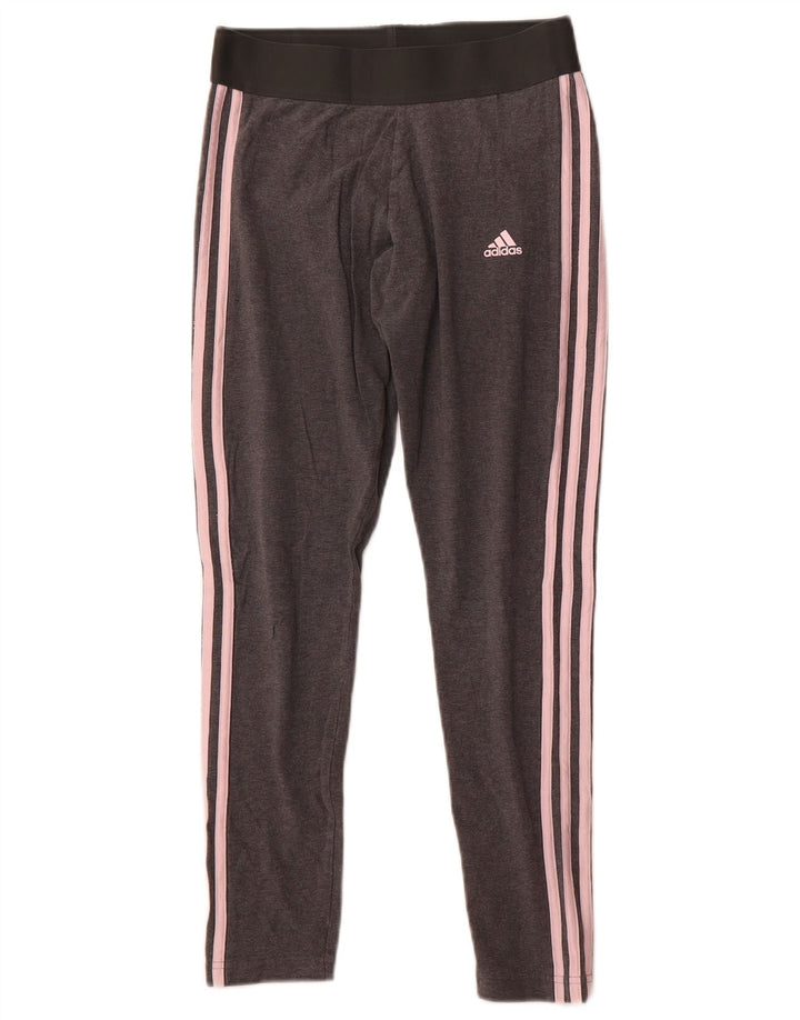 Adidas Dame Leggings UK 12 Medium Grey Bomuld
