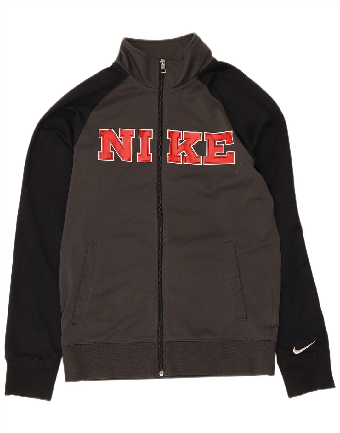 Nike grafisk træningsdragt til mænd, topjakke, lille grå farveblok polyester