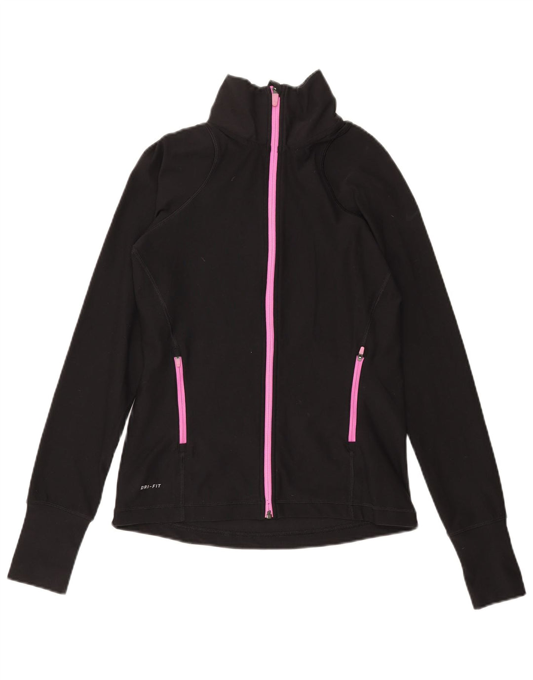 Nike Dame Dri Fit Træningsdragt Topjakke UK 12 Medium Sort Polyester