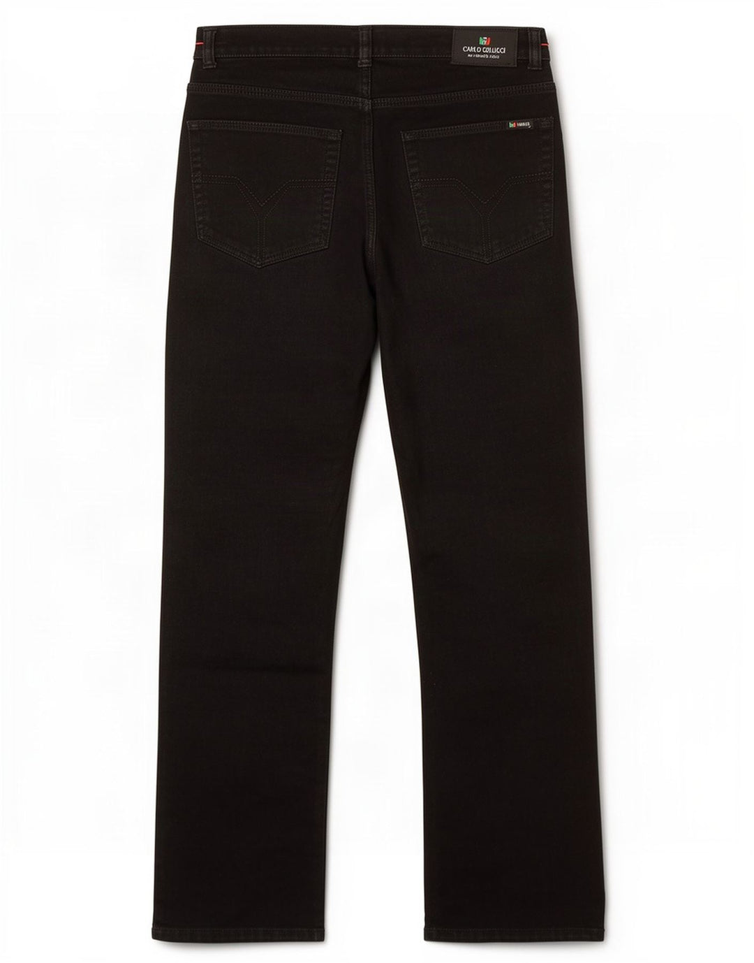 Carlo Colucci Herre Straight Jeans W34 L32 Sort Bomuld