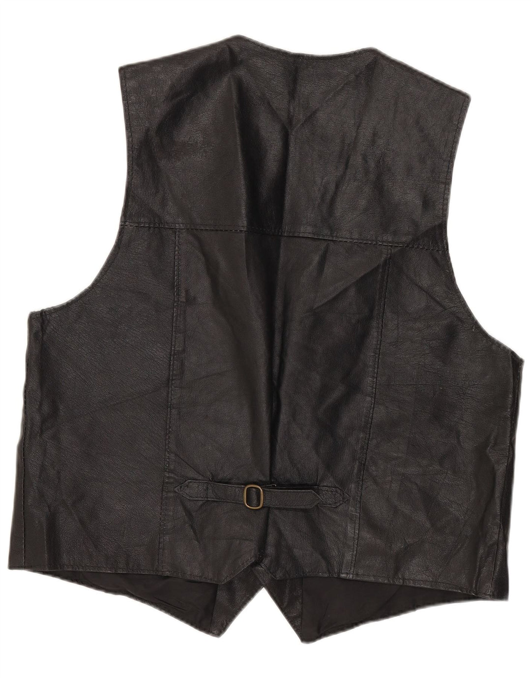 Vintage herre læder vest XL sort