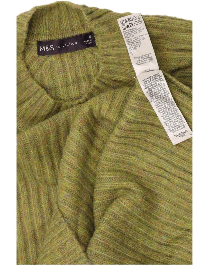 Marks & Spencer Dame Turtle Neck Jumper Sweater UK 10 Small Green