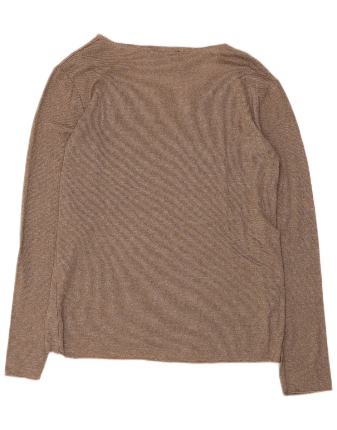 Zara Dametop Langærmet UK 12 Medium Brun Viscose