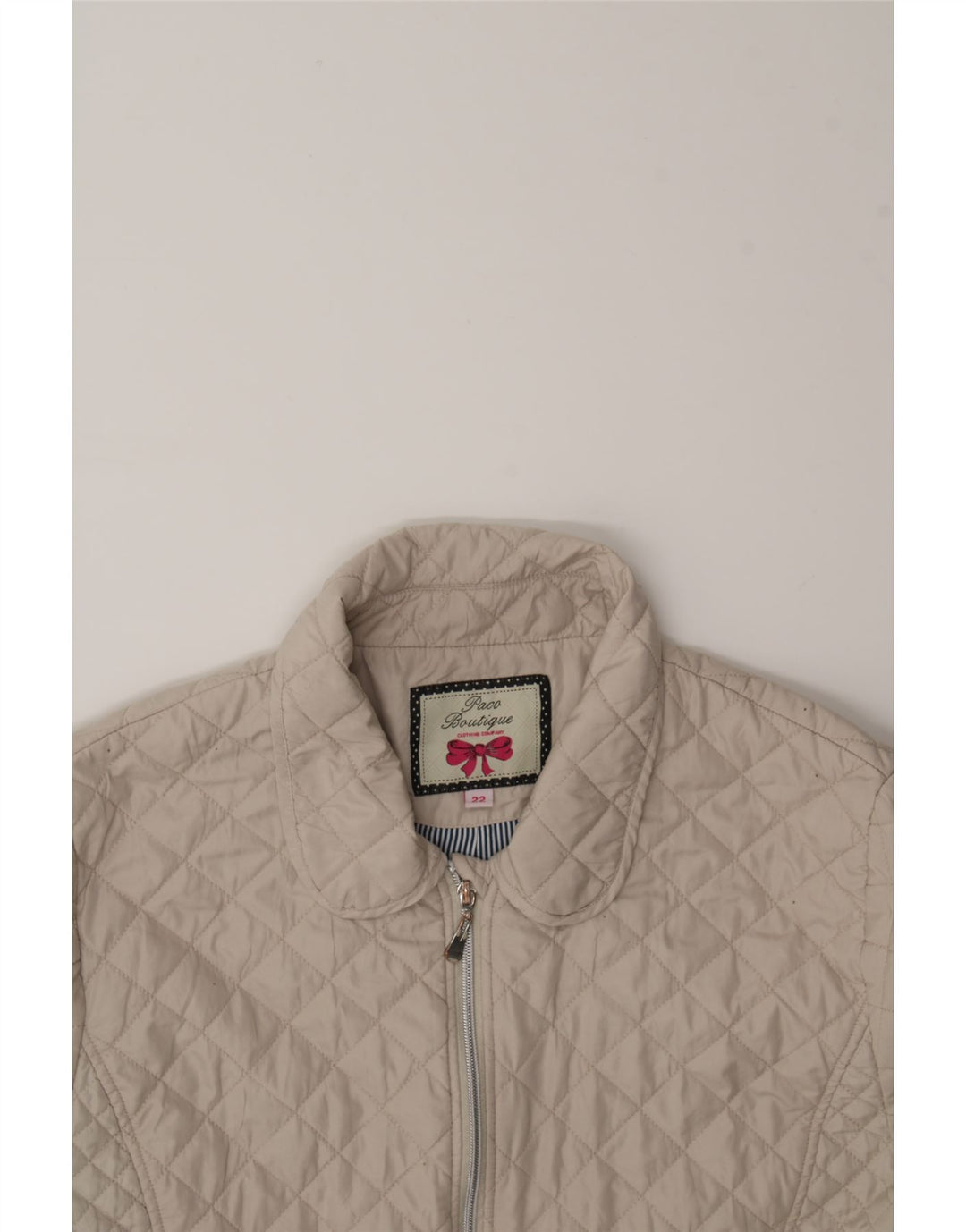 PACO Womens Quilted Jacket UK 22 3XL Beige Polyester Vintage Paco and Second-Hand Paco from Messina Hembry 