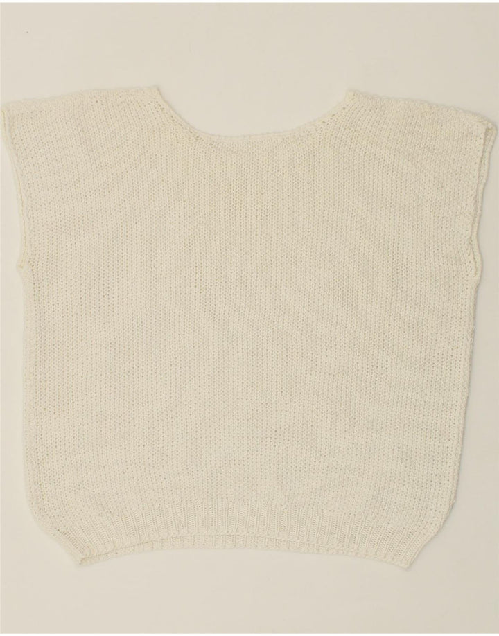 VINTAGE Womens Vest Tank Top UK 14 Large White Vintage Vintage and Second-Hand Vintage from Messina Hembry 