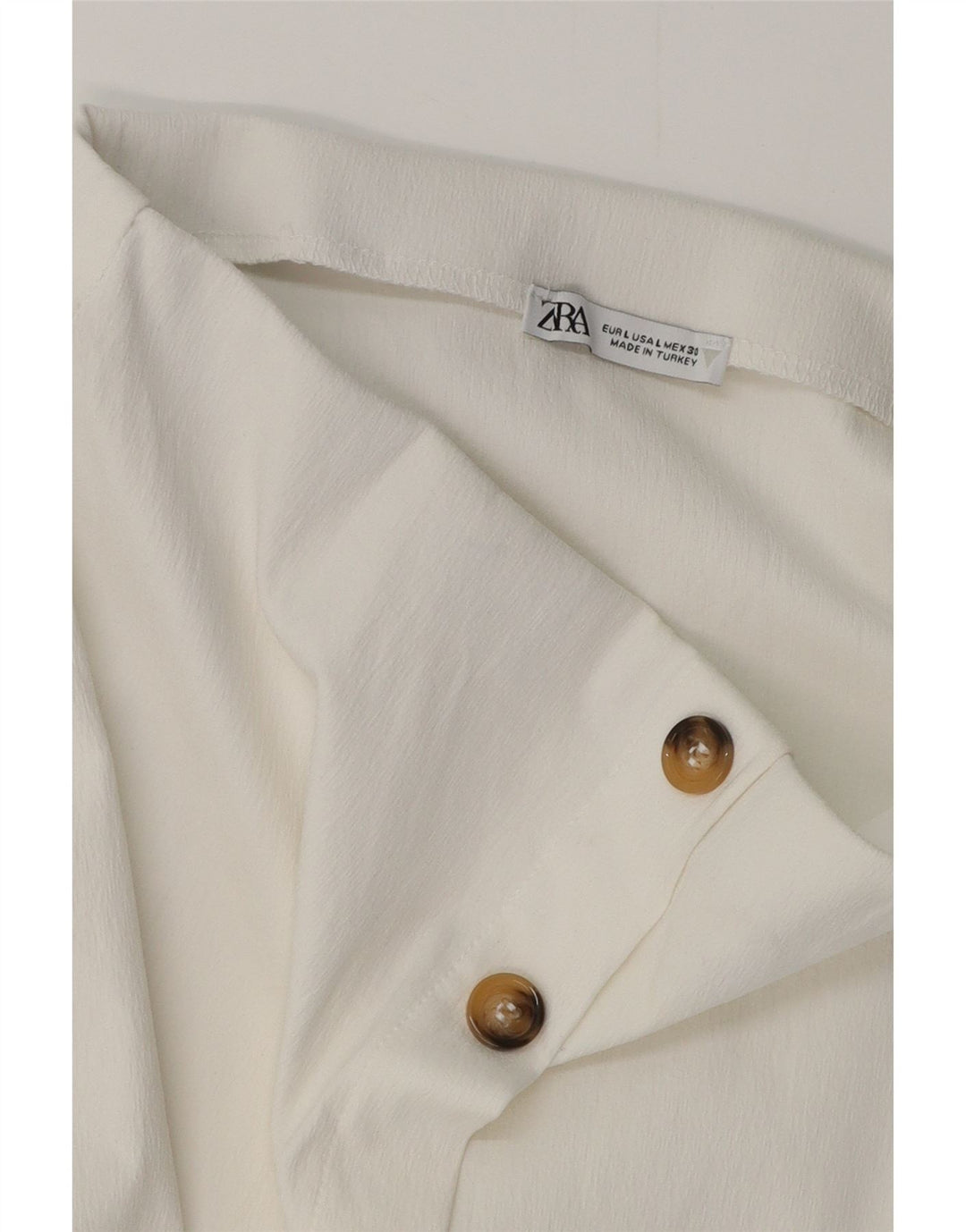 ZARA Womens High Waist Mini Skirt Large W30  White