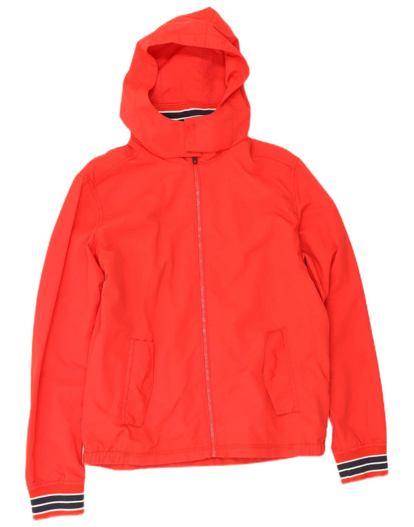 Tommy Hilfiger drenge hætte regnjakke 15-16 år rød stribet nylon
