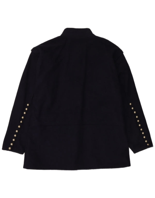 LEONARDO CARBONE Herre Militær Overfrakke UK 46 3XL Navy Blue