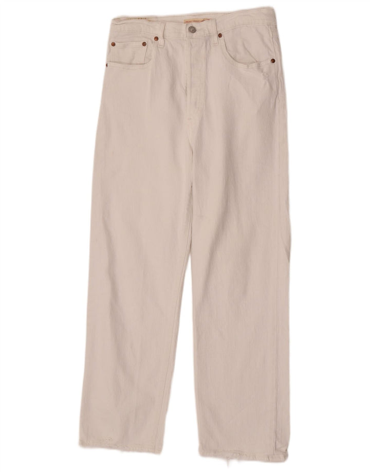 Levi's Dame Ribcage Straight Jeans W30 L29 Hvid Bomuld