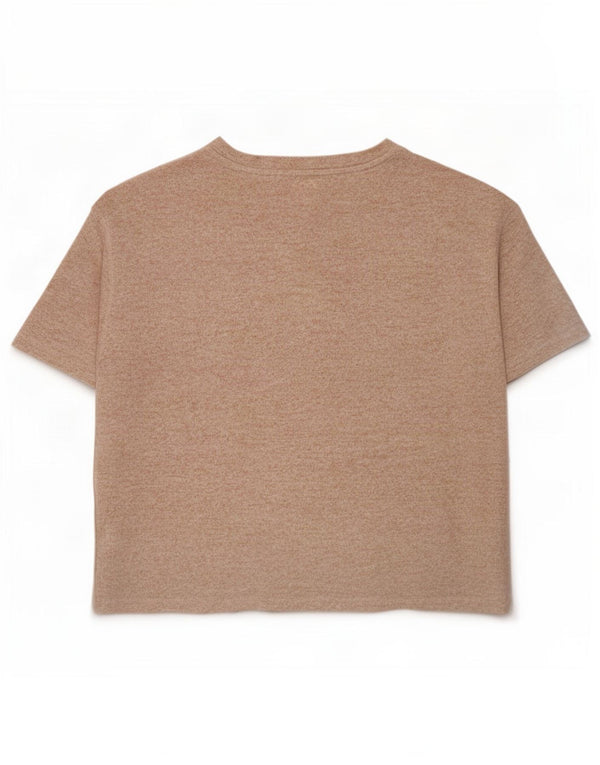 Marks & Spencer Womens Oversized T-Shirt Top UK 16 Large Beige Viscose
