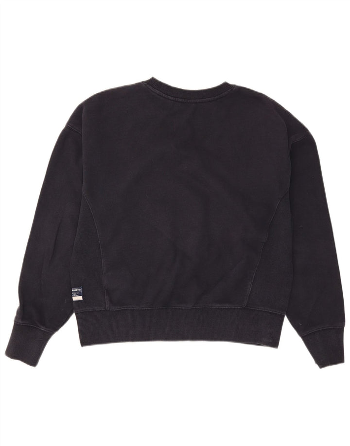 Superdry Sweatshirt Jumper til kvinder UK 14 Stor marineblå bomuld