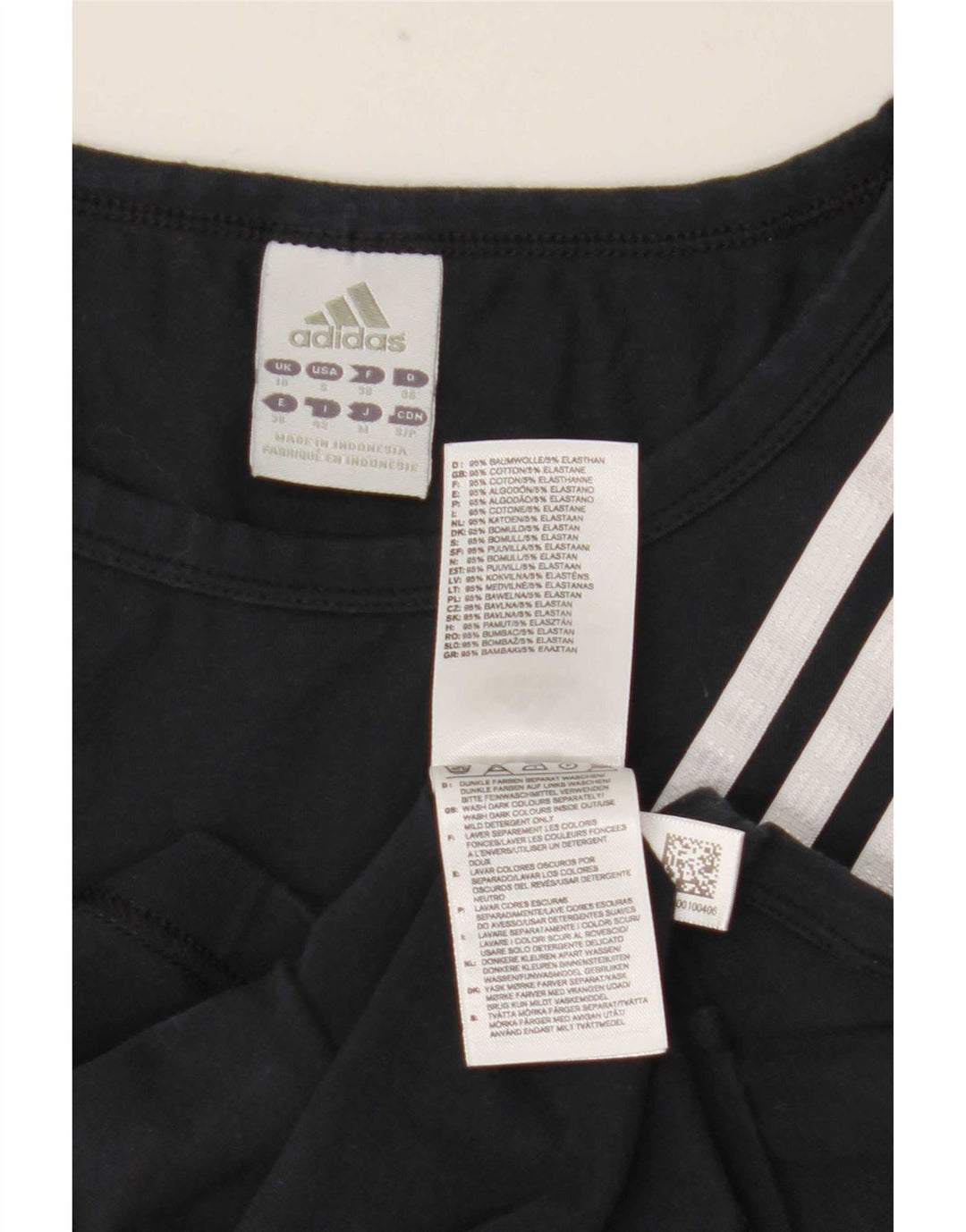 Adidas Damevest Top UK 10 Small Black Bomuld