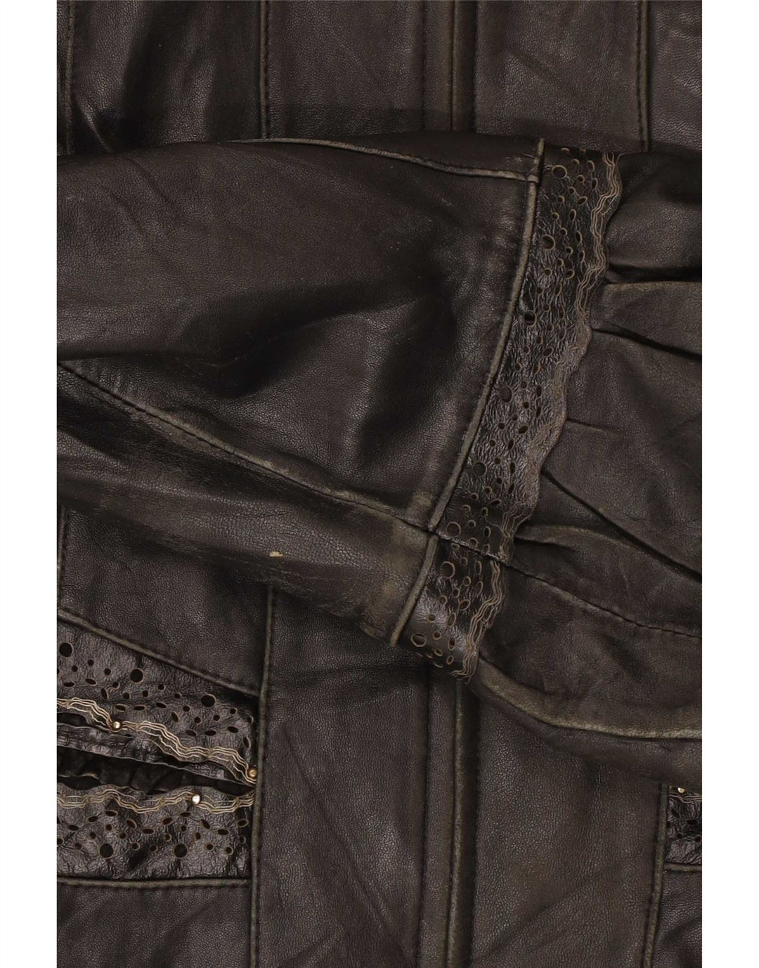 Vintage læderjakke til kvinder UK 12 Medium Black