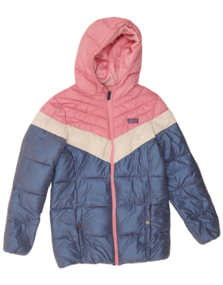 Levi's Piger Polstret Hættejakke 13-14 år Blå Colourblock Polyester