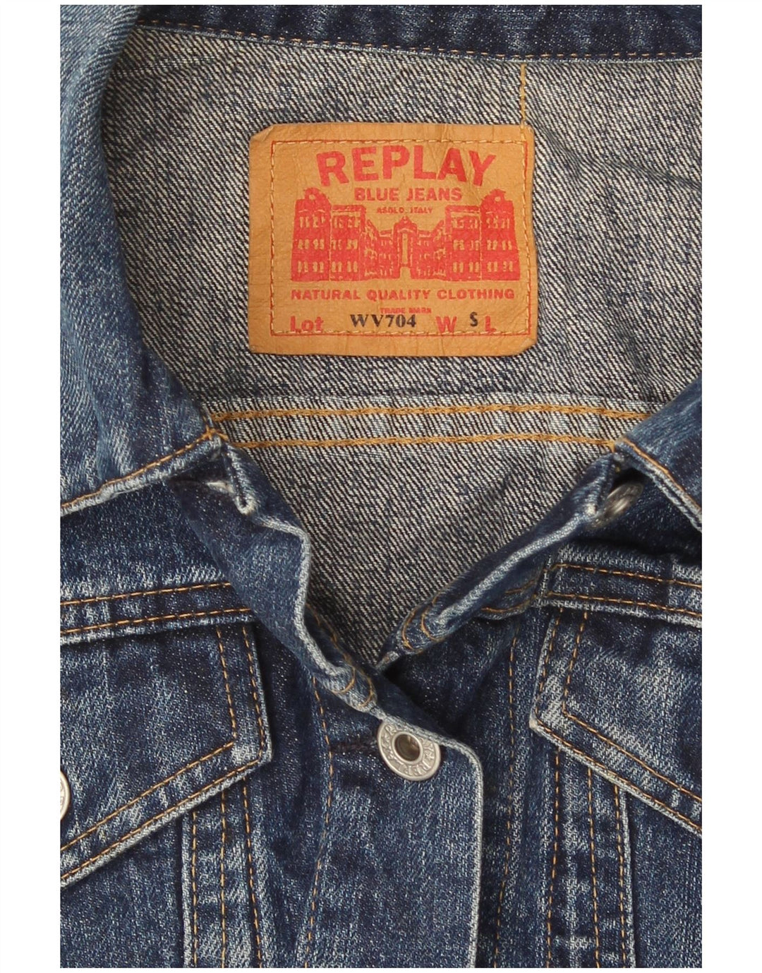 Replay Dame Crop Denim Jacket UK 8 Small Blue Cotton