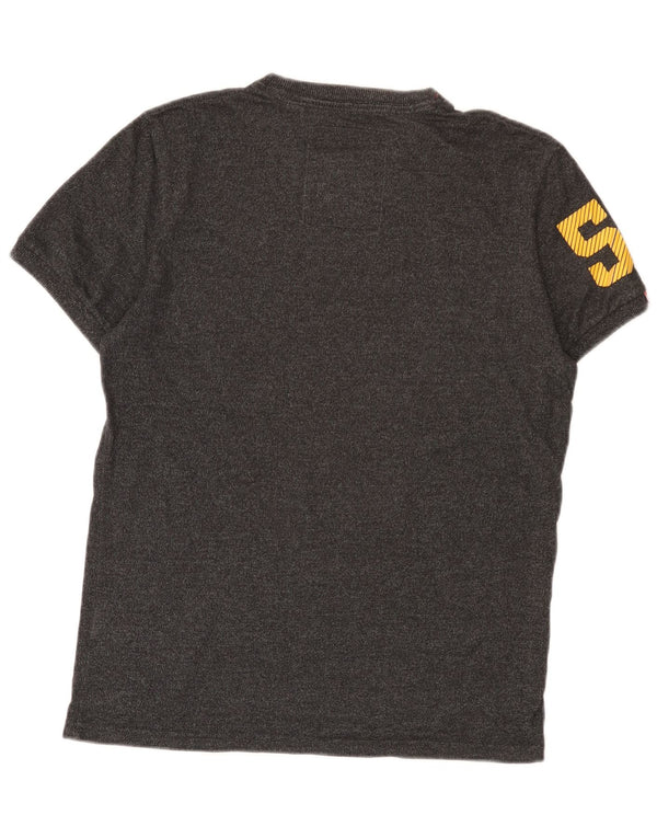Superdry Mens Graphic T-Shirt Top Large Grey Cotton