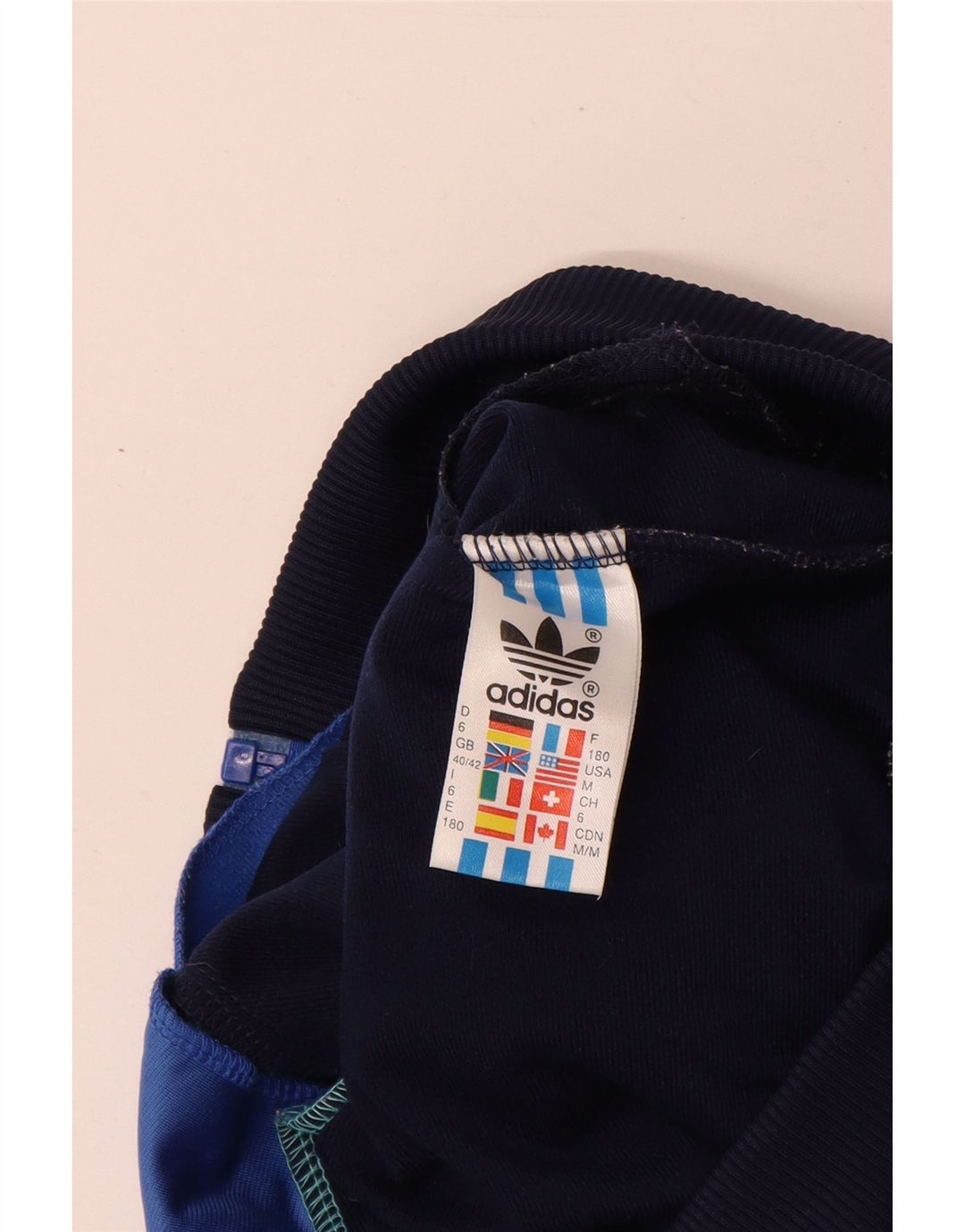 Adidas Træningsdragt til mænd Topjakke UK 40/42 Medium Blue Colourblock Polyester